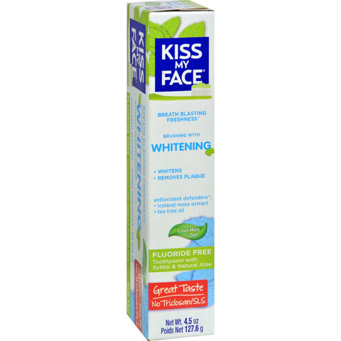 Kiss My Face Toothpaste - Whitening - Fluoride Free - Gel - 4.5 Oz