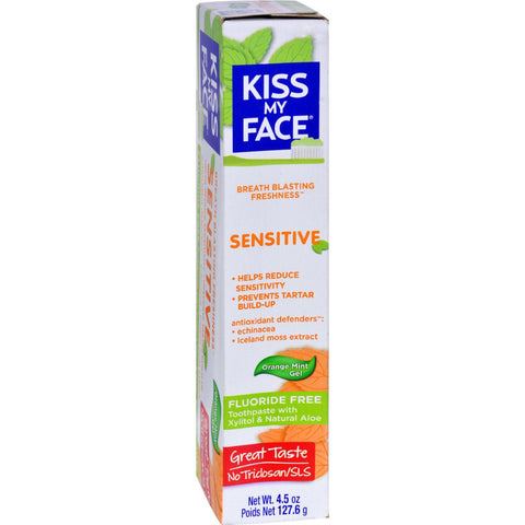 Kiss My Face Toothpaste - Sensitive - Fluoride Free - Gel - 4.5 Oz
