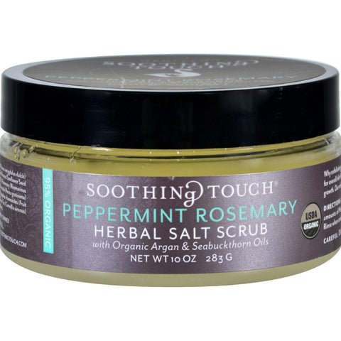 Soothing Touch Scrub - Organic - Salt - Herbal - Peppermint Rosemary - 10 Oz