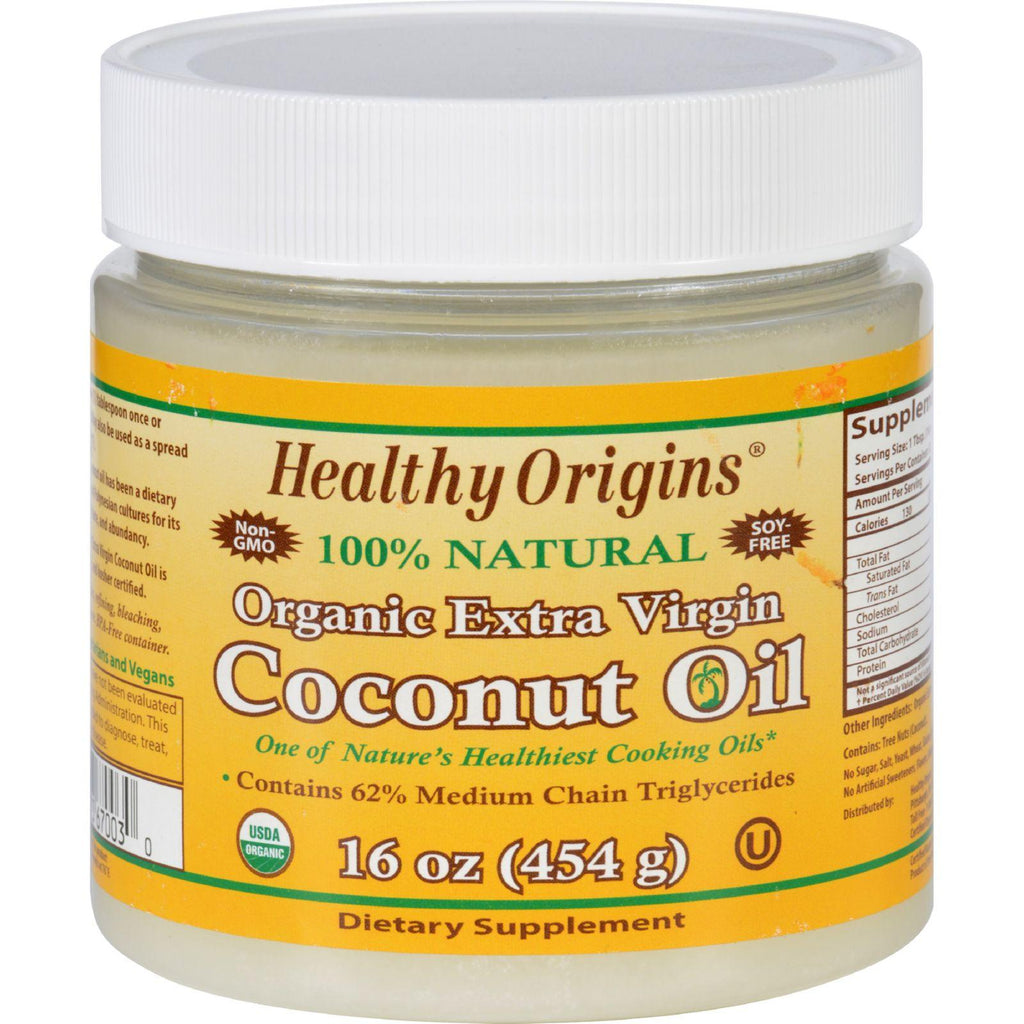 Healthy Origins Coconut Oil - Organic - Extra Virgin - 16 Oz