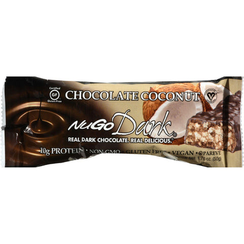 Nugo Nutrition Bar - Nugo Dark - Chocolate Coconut - 1.76 Oz - 1 Case