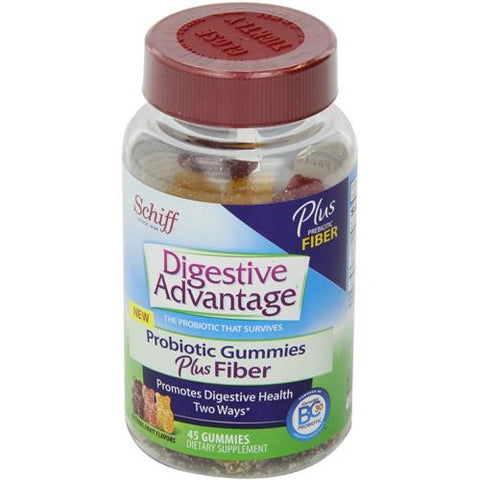 Schiff Vitamins Probiotics - Digestive Advantage - Fiber - Gummies - 45 Ct