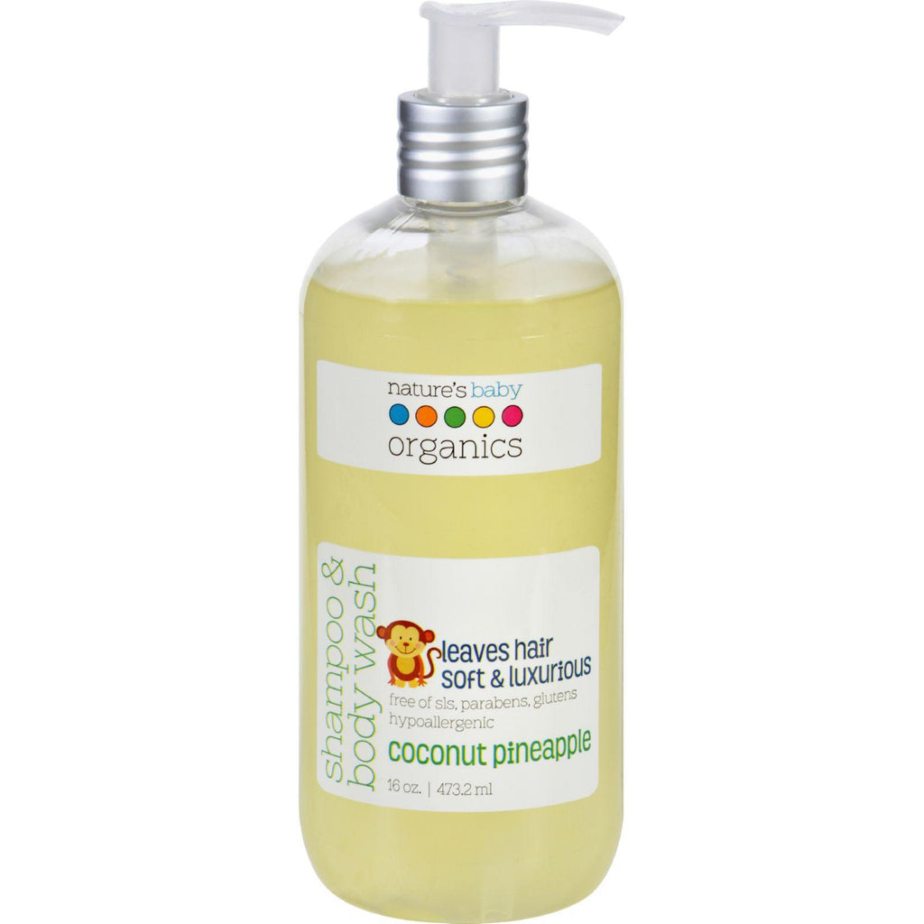 Nature's Baby Organics Shampoo And Body Wash - Coconut Pienapple - 16 Oz