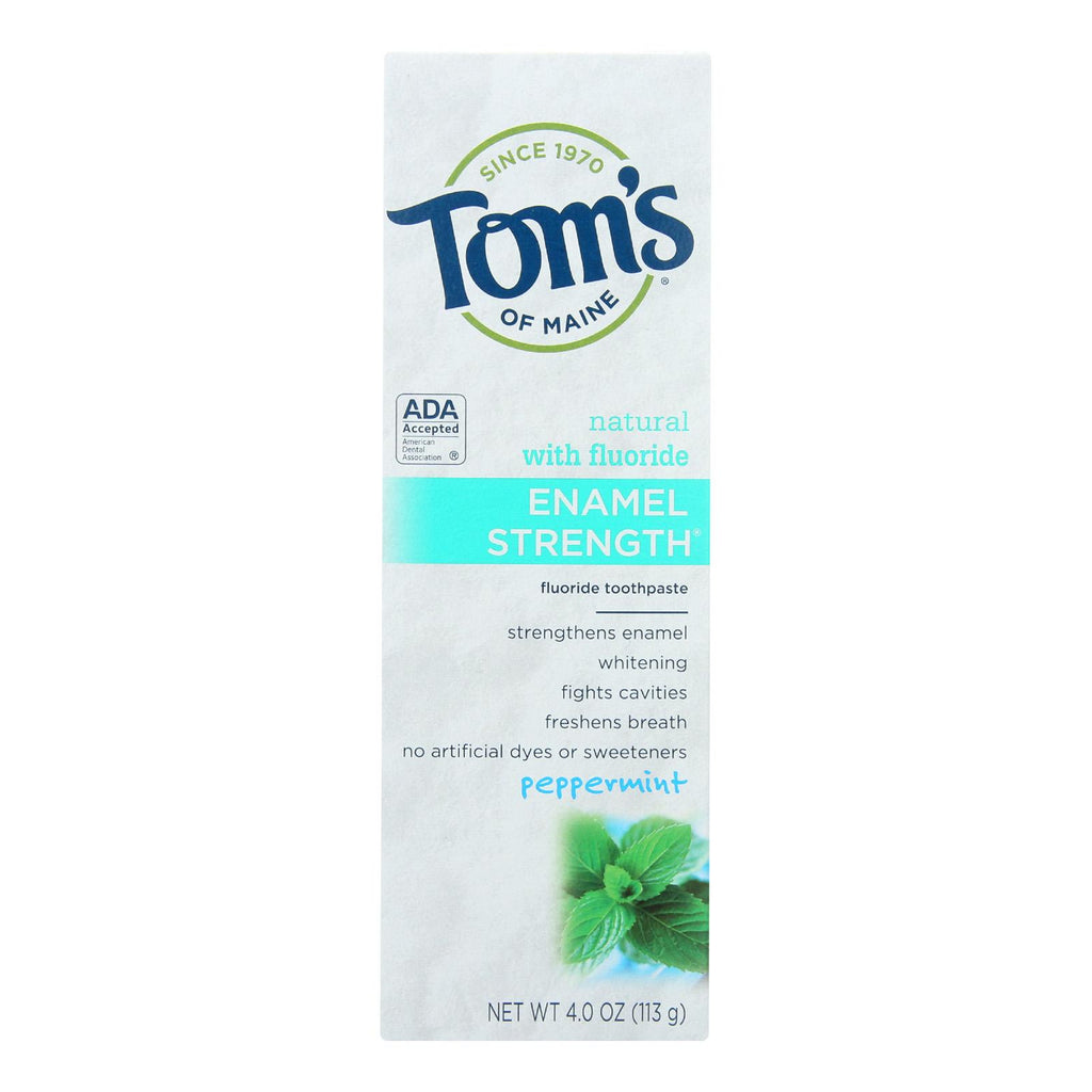 Toms Of Maine Toothpaste - Enamel Strength - Peppermint - 4 Oz - Case Of 6