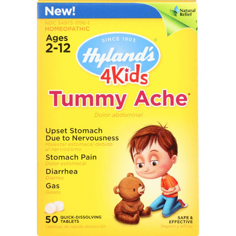 Hylands Homeopathic Tummy Ache - 4 Kids - 50 Quick-dissolving Tablets
