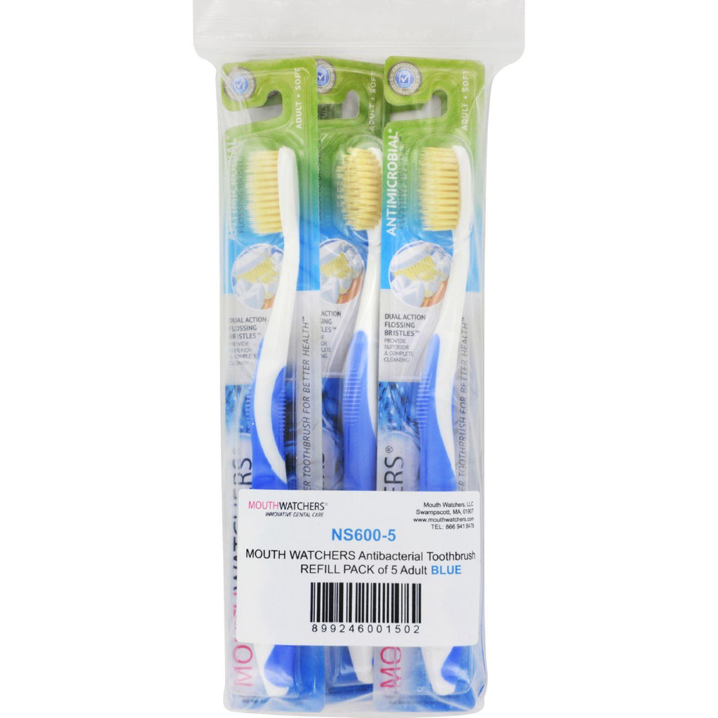 Mouth Watchers Toothbrush Refill - A B - Adult - Blue - 1 Count - Case Of 5