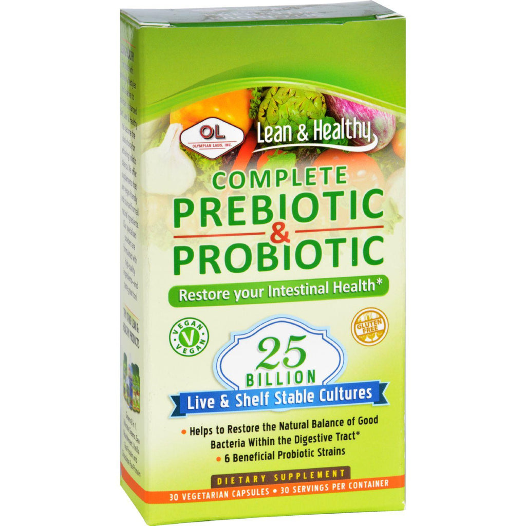 Olympian Labs Prebiotic And Probiotic - Complete - 30 Vegetarian Capsules