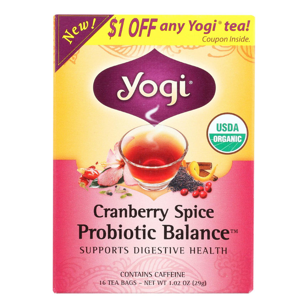 Yogi Tea - Organic - Cinnamon Berry Probiotic Balance - 16 Bags - Case Of 6