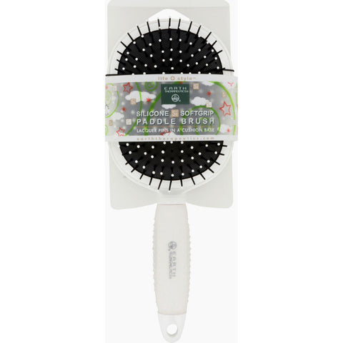 Earth Therapeutics Hair Brush - Paddle - Silicon - White - 1 Count