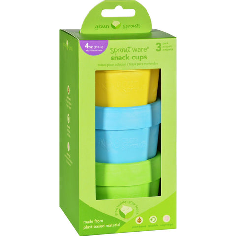 Green Sprouts Snack Cups - Sprout Ware - 6 Months Plus - Aqua Assorted - 3 Pack