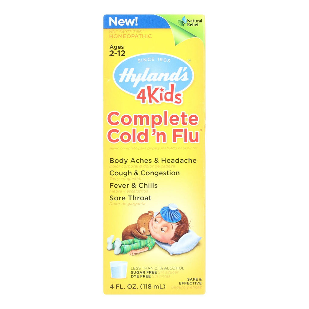 Hylands Homeopathic Cold N Flu - 4 Kids - Complete - Liquid Formula - 4 Oz