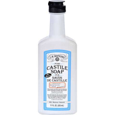 J.r. Watkins Hand Soap - Castile - Liquid - Peppermint - 11 Oz
