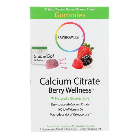 Rainbow Light Calcium Citrate - Berry Wellness - Gummies - 30 Packets
