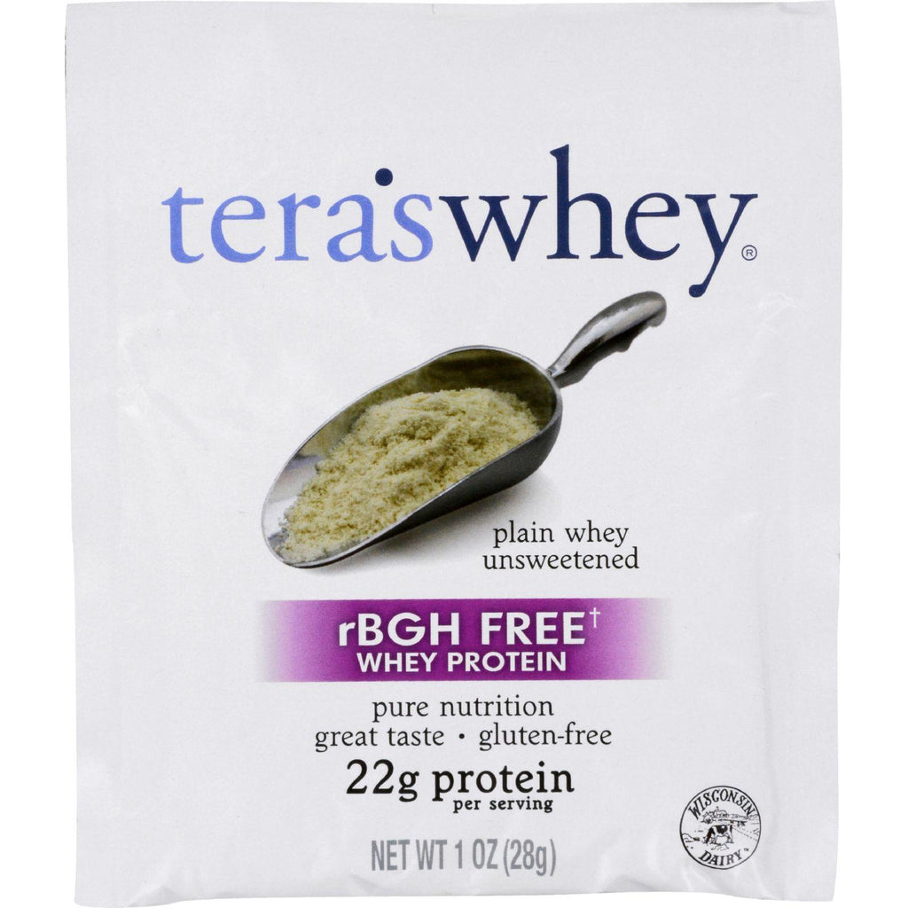 Teras Whey Protein Powder - Whey - Rbgh Free - Plain Unsweetened - 1 Oz - Case Of 12