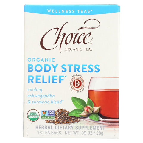 Choice Organic Wellness Tea - Body Stress Relief - Case Of 6 - 16 Bags