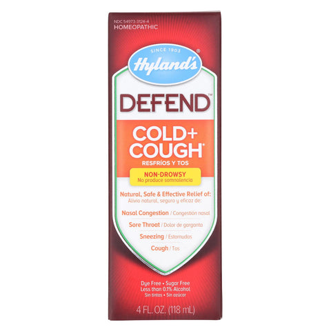 Hylands Homeopathic Hyland's Defend - Cold And Cough - Case Of 1 - 4 Fl Oz.