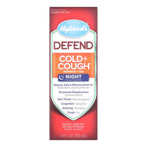 Hylands Homeopathic Defend - Cold And Cough - Case Of 1 - 4 Fl Oz.