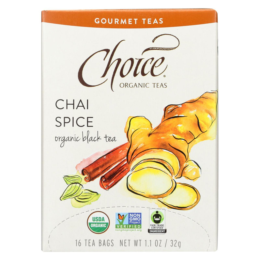 Choice Organic Gourmet Black Tea - Chai Spice - Case Of 6 - 16 Count