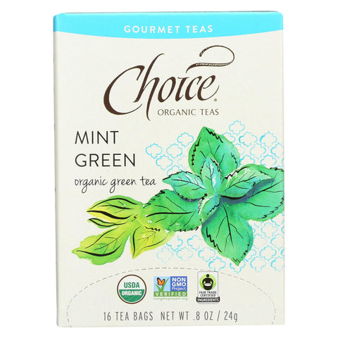 Choice Organic Gourmet Green Tea - Mint Green - Case Of 6 - 16 Count