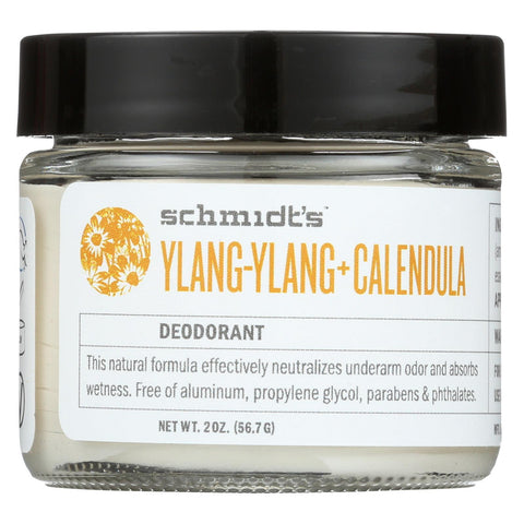 Schmidt's Natural Deodorant Jar - Ylang - Ylang + Calendula - Case Of 1 - 2 Oz.