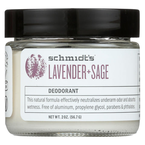 Schmidt's Natural Deodorant Jar - Lavender Sage - Case Of 1 - 2 Oz.