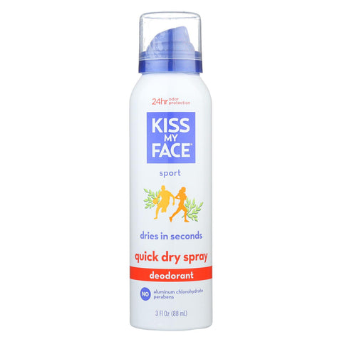 Kiss My Face Dry Spray Deodorant - Sport - Case Of 1 - 3 Fl Oz.