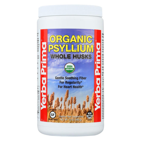 Yerba Prima Organic Psyllium - Whole Husks Supplement - Case Of 1 - 12 Oz.