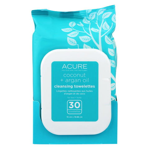 Acure Towelettes - Argan + Coconut Oil - 30 Count