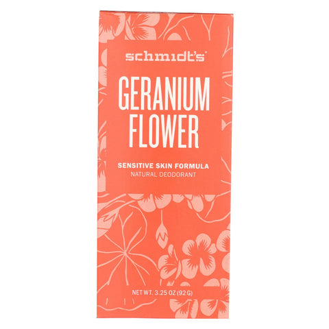 Schmidt's Deodorant Stick - Geranium Flower - 3.25 Oz