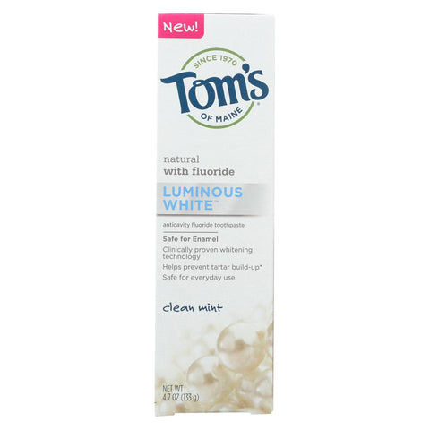 Tom's Of Maine Toothpaste - Luminous Clean Mint - Case Of 6 - 4.7 Oz