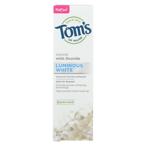 Tom's Of Maine Toothpaste - Luminous - Spearmint - Case Of 6 - 4.7 Oz