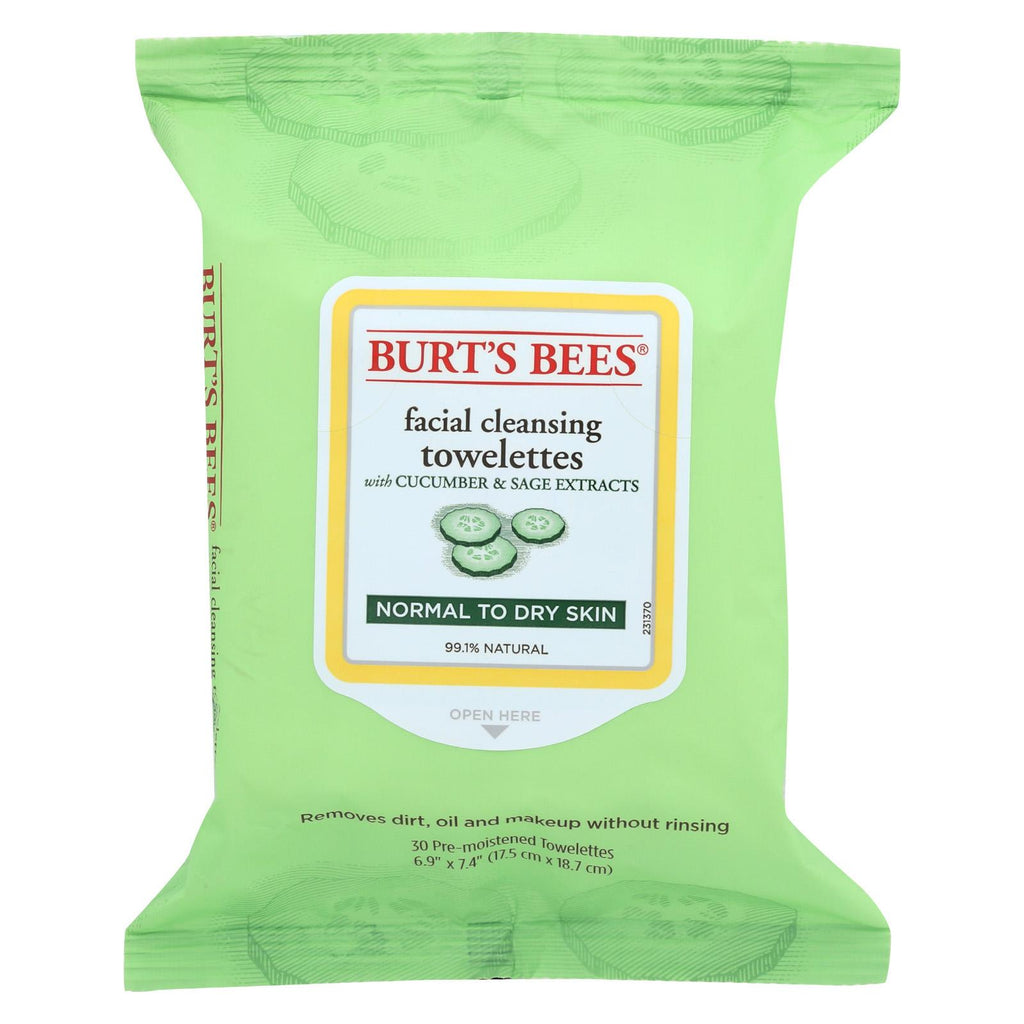 Burts Bees Face Towelette - Cucumber Sage - Case Of 3 - 30 Count