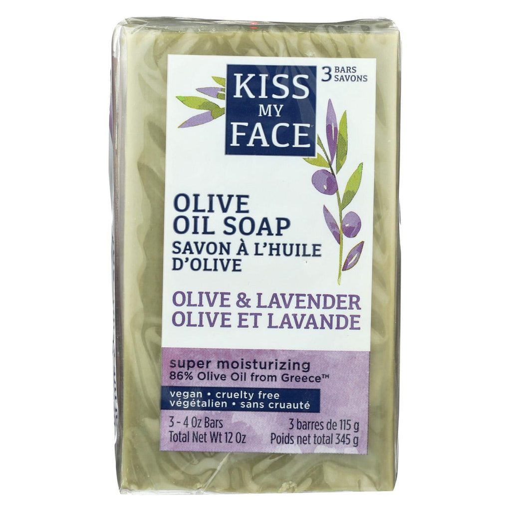 Kiss My Face Bar Soap - Pure Olive Oil & Lavender - 3-4 Oz