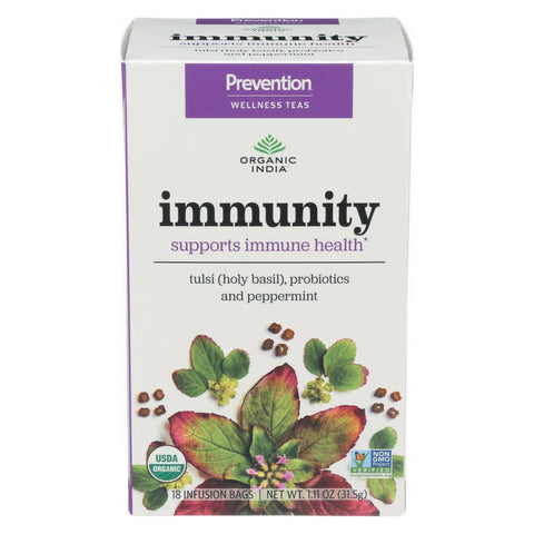 Organic India Organic Tea - Immunity - Case Of 6 - 18 Count